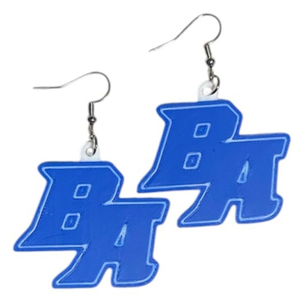 3D Printed Earrings - 1.5" x 1.85" Brookhaven Academy - X046-M1